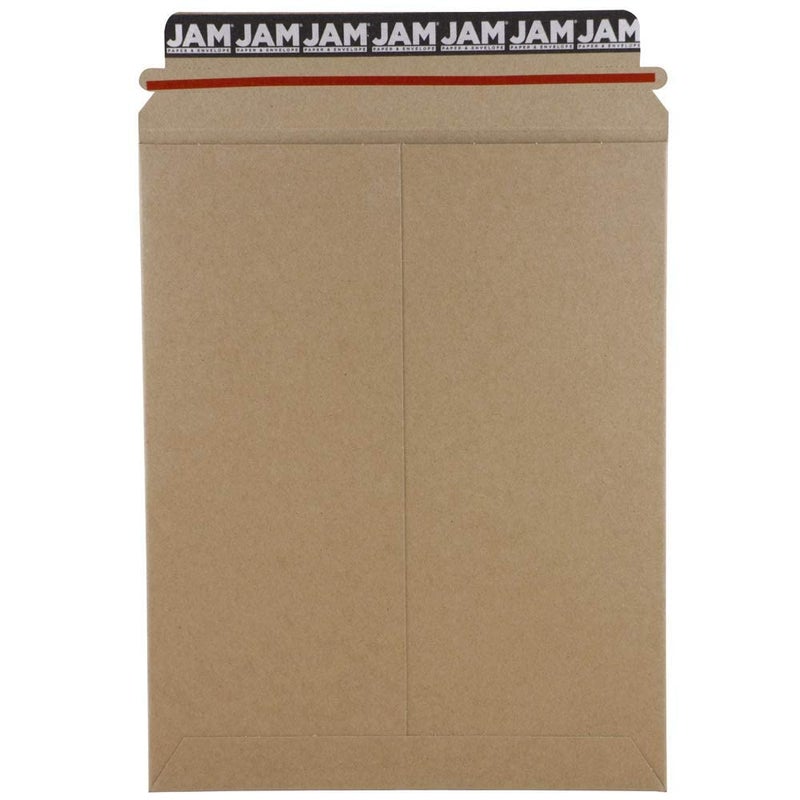 JAM Paper أظرف بريدية مسطحة للصور من JAM PAPER مع إغلاق لاصق - 9 × 11 1/2 - بني كرافت - 6 أظرف صلبة/عبوة - Image 1